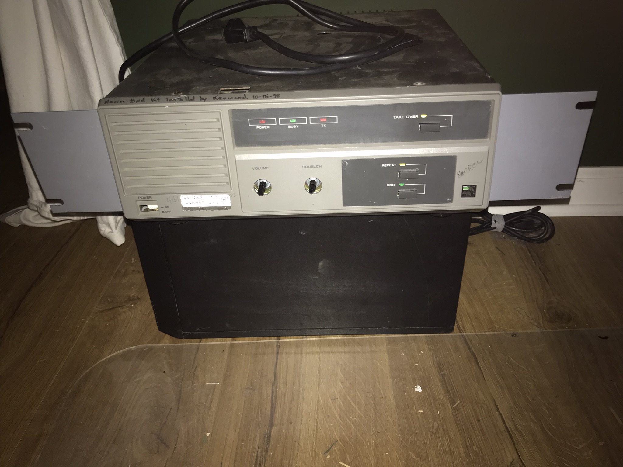TKR-820 and GR1225 repeaters on the floor under my desk